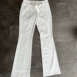 Cache white pants tie front size 2